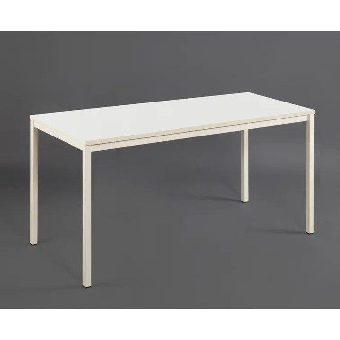 Harry Contemporary Wood and Metal Computer Desk in Ivory