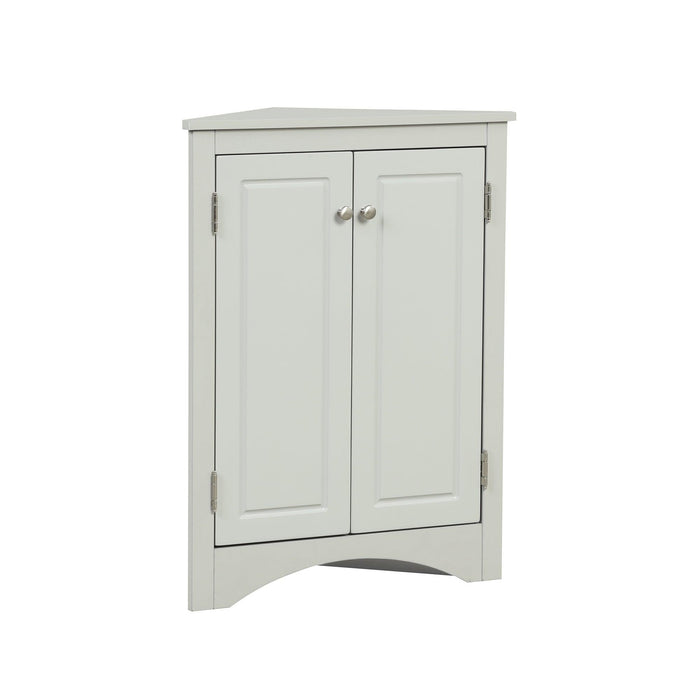 Grey Triangle BathroomStorage Cabinet with Adjustable Shelves, Freestanding Floor Cabinet for Home Kitchen