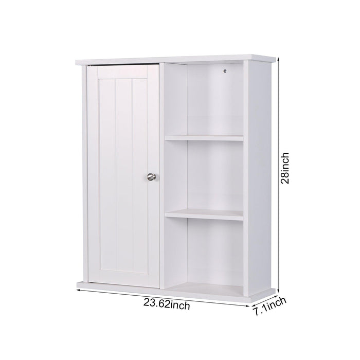 Wall Mount Medicine Cabinet with a Door, Wooden BathroomStorage Cabinet with Adjustable Shelf