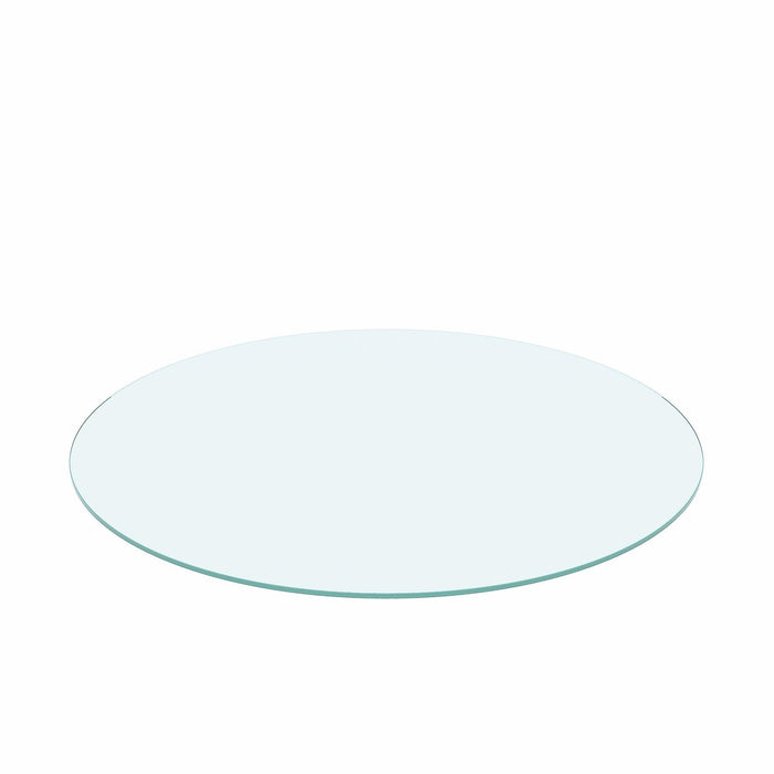 24" Inch Round Tempered Glass Table Top Clear Glass 1/4" Inch Thick Flat Polished Edge