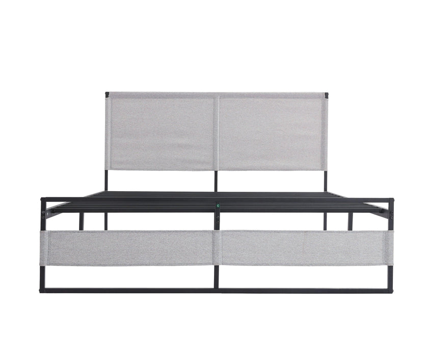 V4 Metal Bed Frame 14 Inch King Size with Headboard and Footboard, Mattress Platform with 12 InchStorage Space