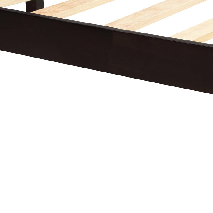 Platform Bed Frame with Headboard , Wood Slat Support , No Box Spring Needed ,Queen,Espresso