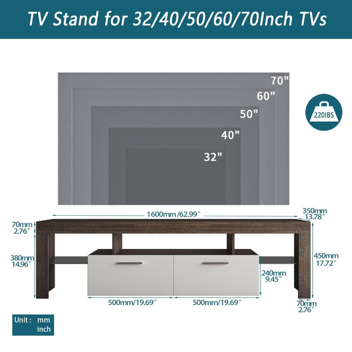 20 minutes quick assembly brown simpleModern TV cabinet Floor cabinet Floor TV wall cabinet Brown + whiteModern TV bracket with LED light