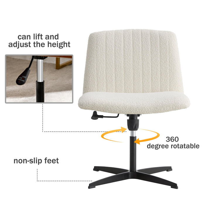 Faux Fur Velvet Material. Home Computer Chair Office Chair Adjustable 360 °Swivel Cushion Chair With Black Foot Swivel Chair Makeup Chair Study Desk Chair. No Wheels