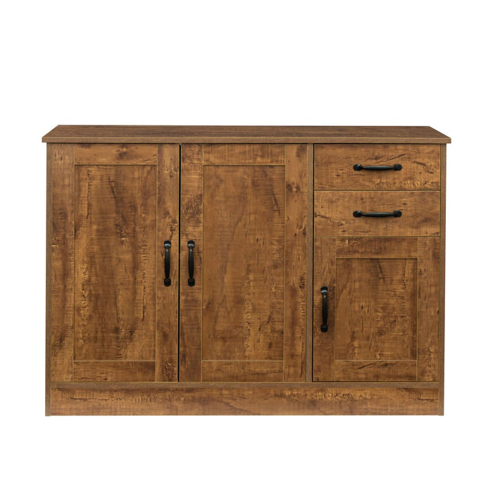 Modern Wood Buffet Sideboard with 2 doors&1Storage and 2drawers -Entryway ServingStorage Cabinet Doors-Dining Room Console, 43.3 Inch, Dark Walnut