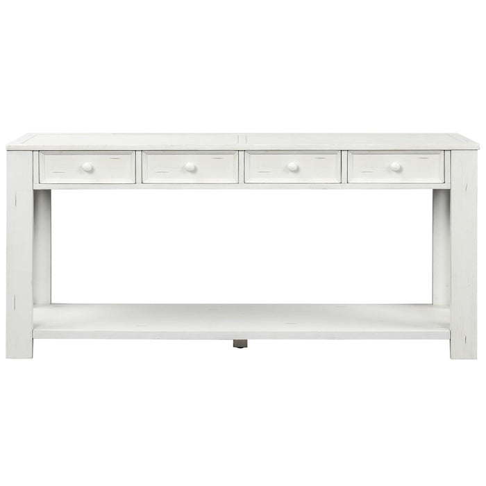 Console Table for Entryway Hallway Sofa Table withStorage Drawers and Bottom Shelf ( Antique White)