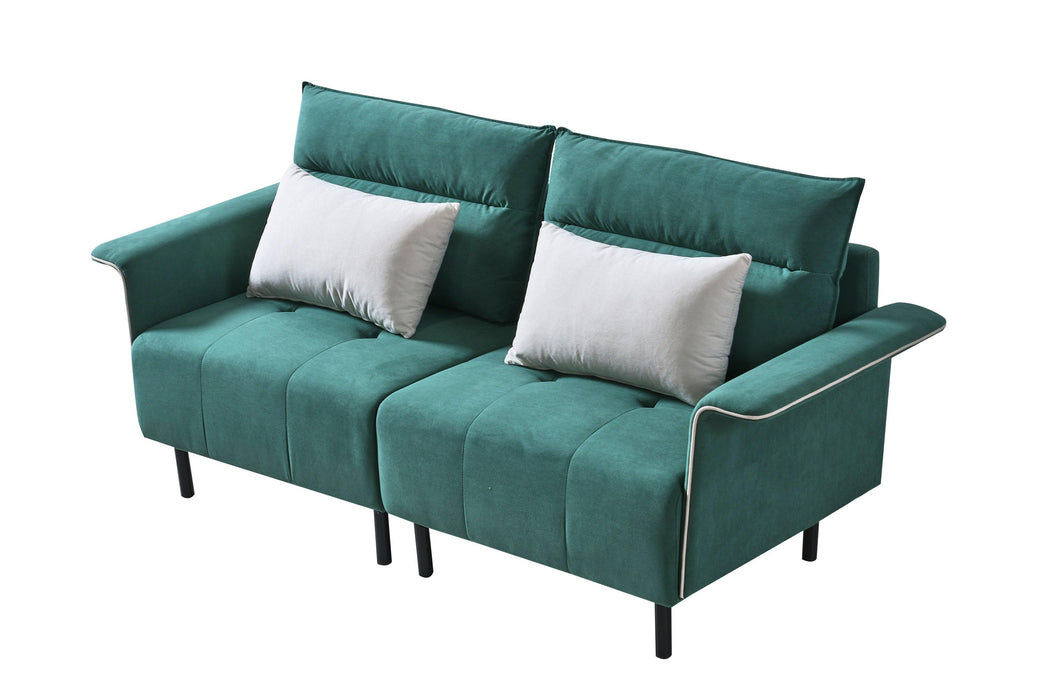 Sofa Couch,  Mid-Century Tufted Love Seat for Living Room(GREEN)