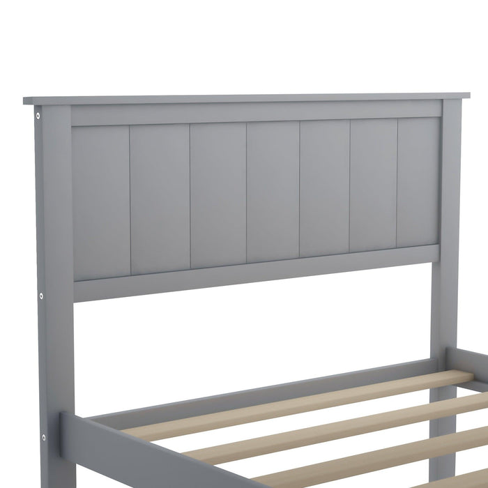 Twin Size Platform Bed with Under-bed Drawer, Gray