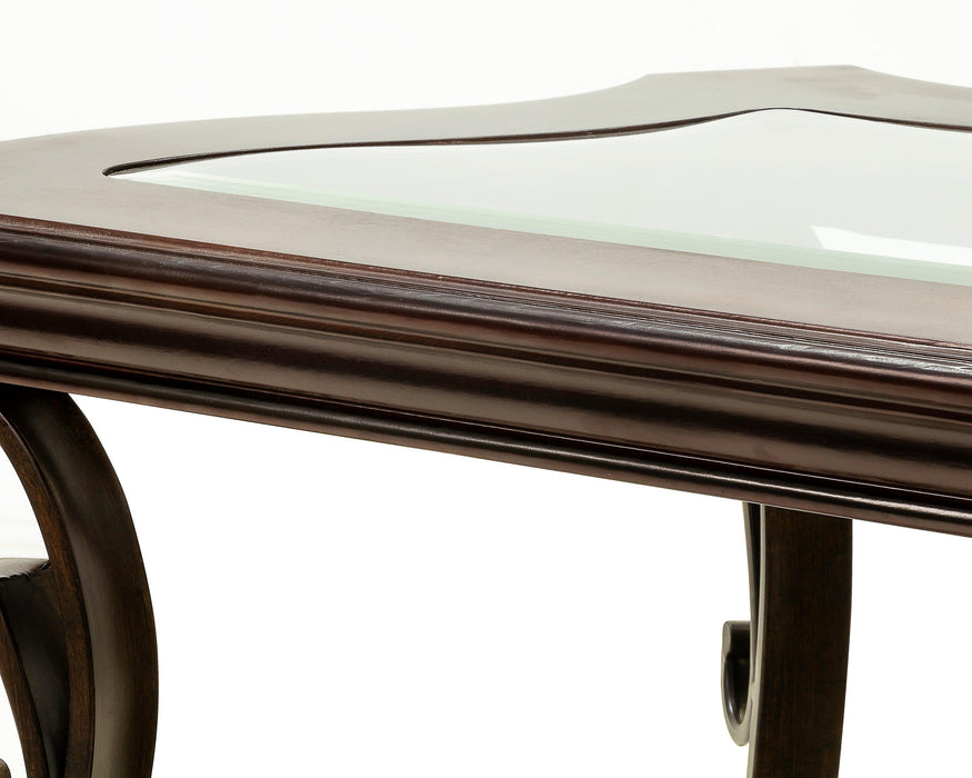 Sofa Table, Glass table top, MDF W/marble paper middle shelf, powder coat finish metal legs. (54"Lx20"Wx30"H)