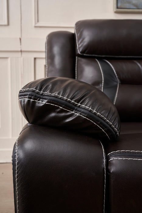 Reclining upholstered manual puller in faux leather, Brown 38.58*38.58*40.16