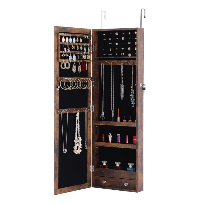 Fashion Simple JewelryStorage Mirror Cabinet Can Be Hung On The Door Or Wall