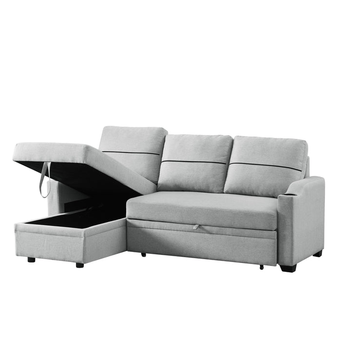 9191 Light gray pull-outStorage sofa