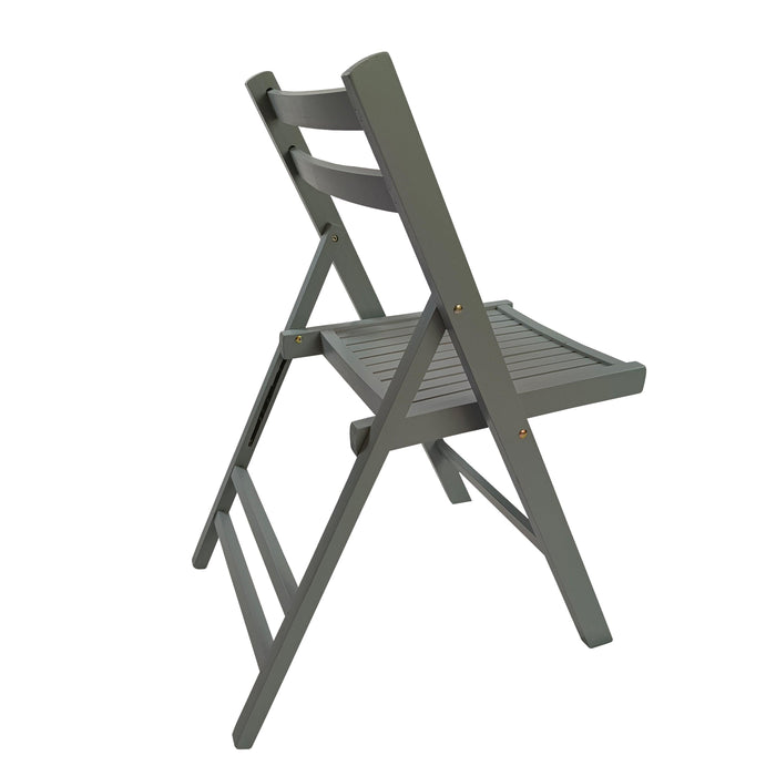 Furniture Slatted Wood Folding Special Event Chair - Gray, Set of 4 ，FOLDING CHAIR, FOLDABLE STYLE
