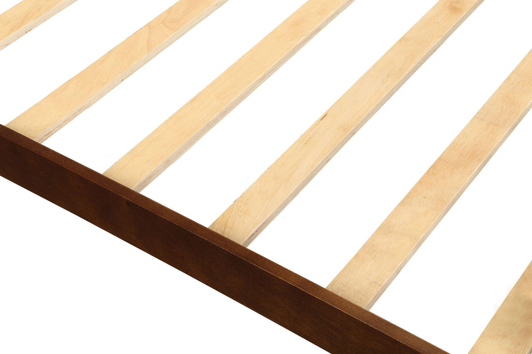 Bed Frame Platform Mattress Foundation with Solid Wood Slat Support (Walnut, Twin)