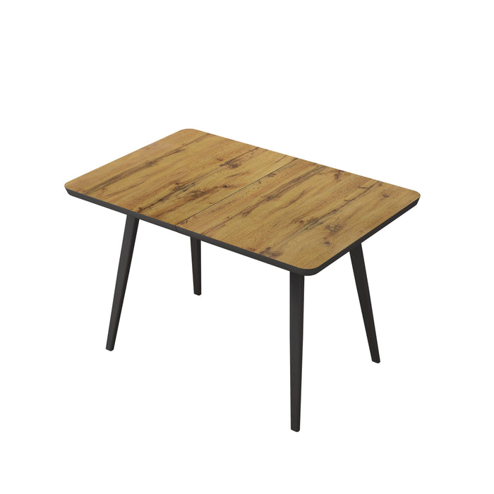 Modern Square Functional Dining Table for Dining Room，Industrial Style，Easy Assembly，Oak