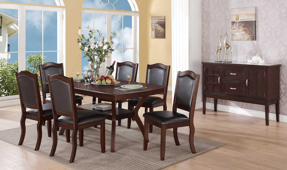 Traditional Formal Set of 2 Chairs Dark Brown Espresso Dining Seatings Cushion Chair