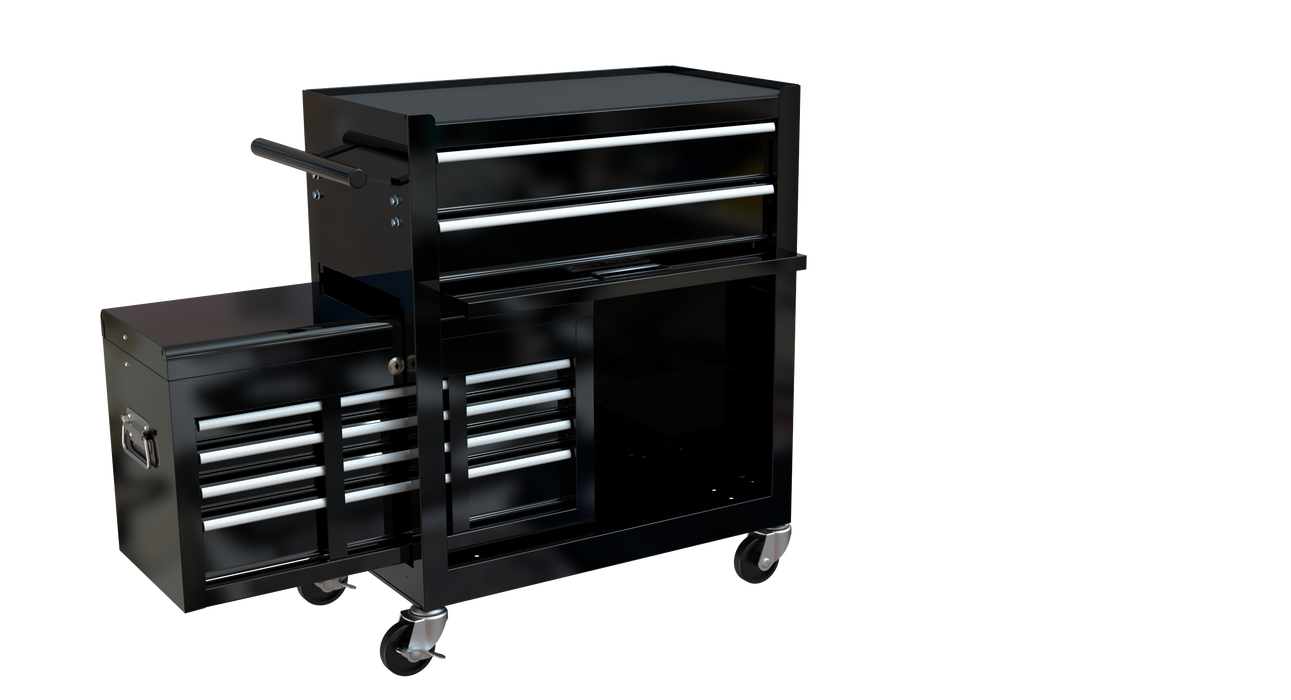 High Capacity Rolling Tool Chest with Wheels and Drawers, 8-Drawer ToolStorage Cabinet--BLACK