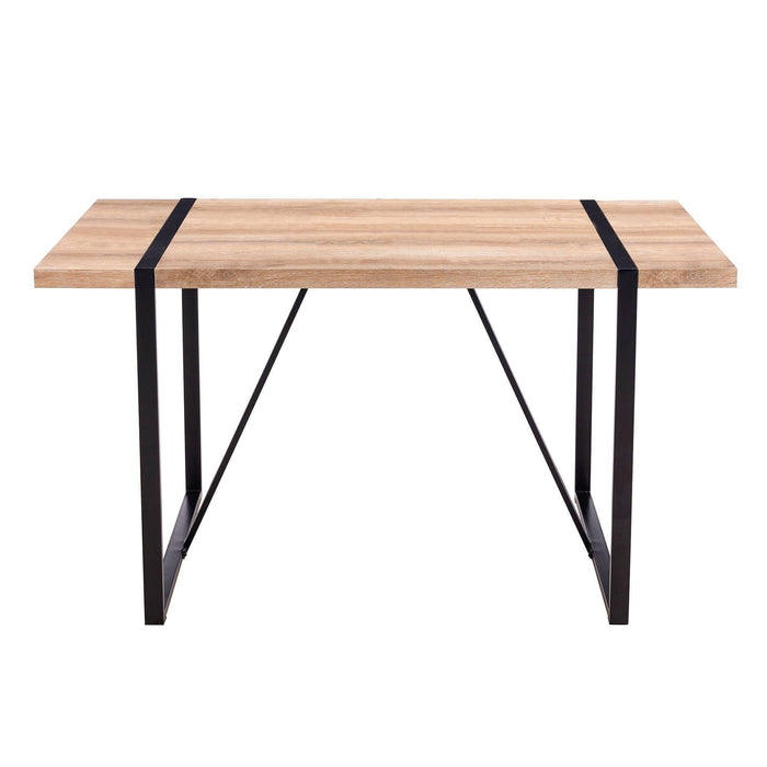 Rustic Industrial Rectangular Wood Dining Table For 4-6 Person, With 1.5" Thick Engineered Wood Tabletop and Black Metal Legs, Writing Desk For Kitchen Dining Living Room, 63" W x 35.4" D x 29.9" H