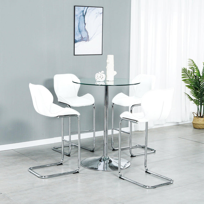 Bar chairModern design for dining and kitchen barstool with metal legs set of 4 (White)