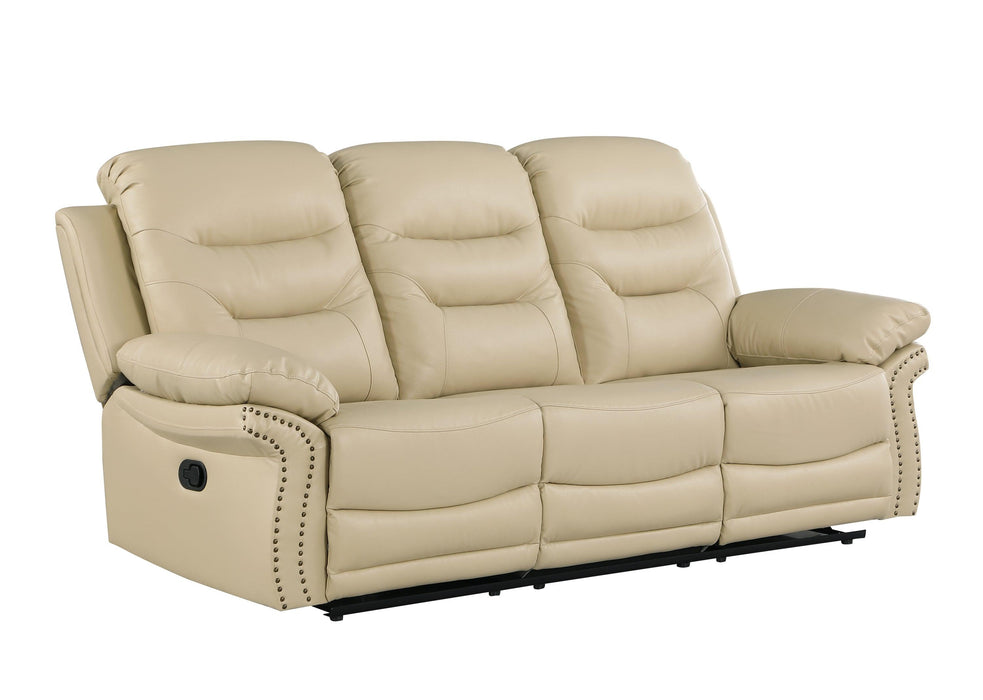 Global United  Leather Air Upholstered Reclining Sofa with Fiber Back