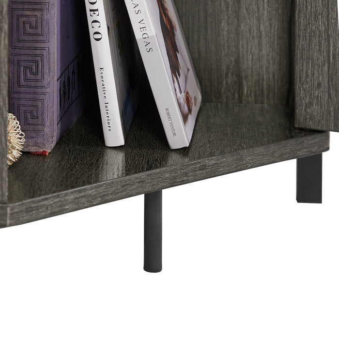 Corner Shelf 5-Tier withStorage，Corner cabinet Bookshelf StandStorage Rack(Dark Grey)