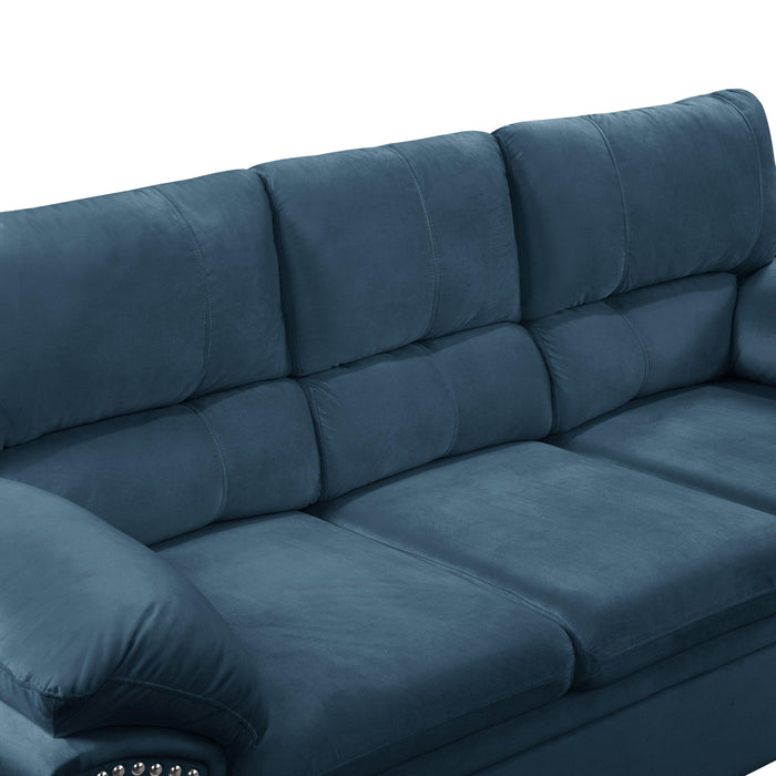 3-Seat Sofa Velvet for Living Room, Bedroom, Office Blue