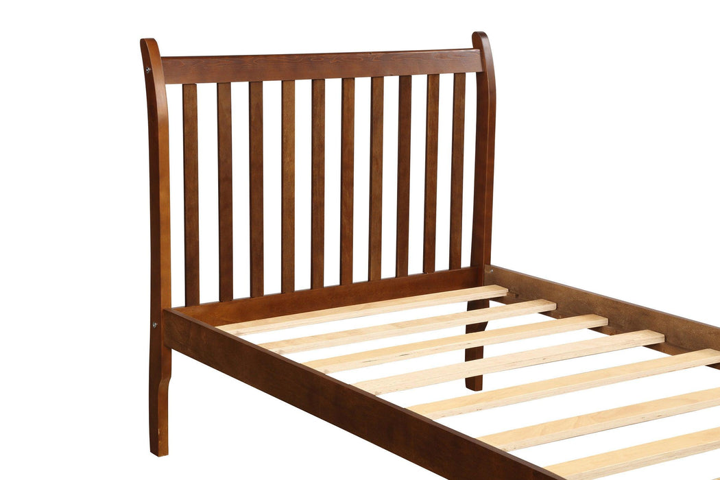 Bed Frame Platform Mattress Foundation with Solid Wood Slat Support (Walnut, Twin)