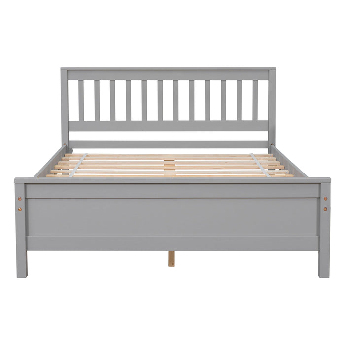 Full Bed with Headboard and Footboard for Kids, Teens, Adults,with a Nightstand,Grey
