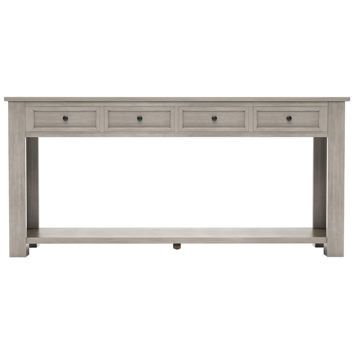 Console Table/Sofa Table withStorage Drawers and Bottom Shelf for Entryway Hallway (Gray Wash)