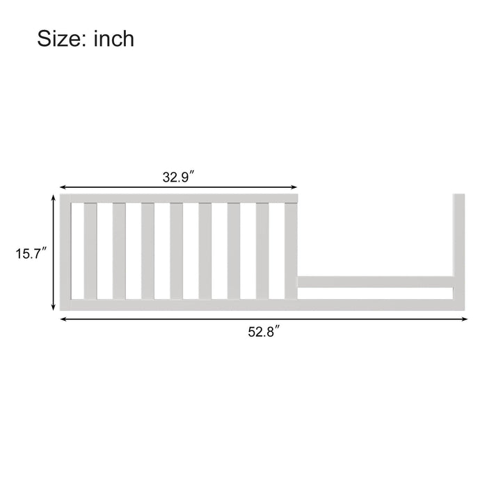 Toddler Bed Safety Guard Rails for Convertible Crib,White