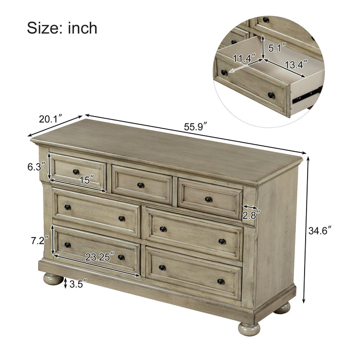3 Pieces Nursery Sets Traditional Farmhouse Style Full Bed + Nightstand +Dresser,Stone Gray