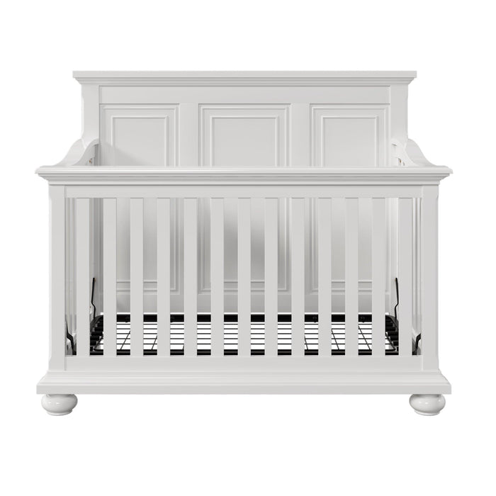 3 Pieces Nursery Sets Traditional Farmhouse Style 4-in-1 Convertible Crib +Dresser with Changing Topper,White