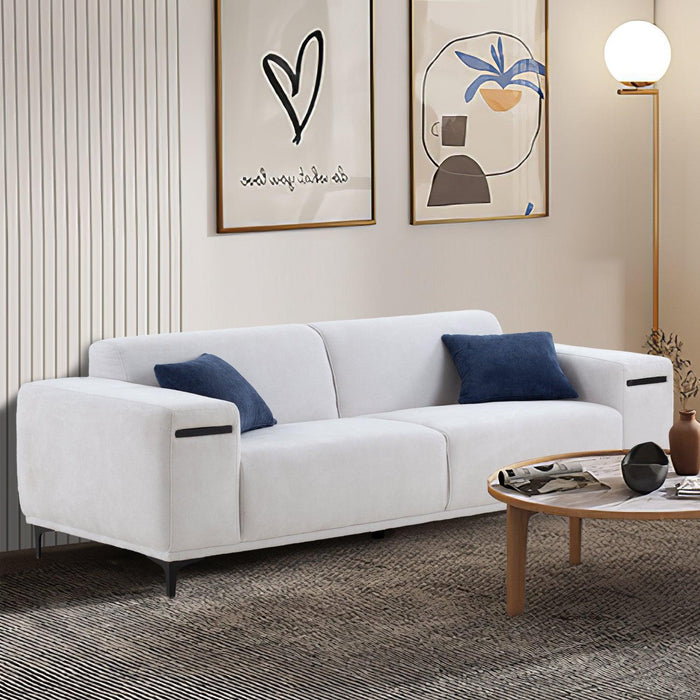 3 Seater Sofa with 2 Stretchable Walnut Pad for Living Room/ bedroom/Lobby/Office Beige