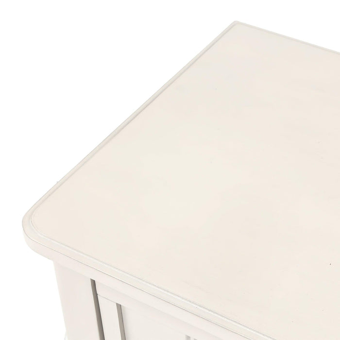 Narrow Console Table, Slim Sofa Table with ThreeStorage Drawers and Bottom Shelf (Ivory White)
