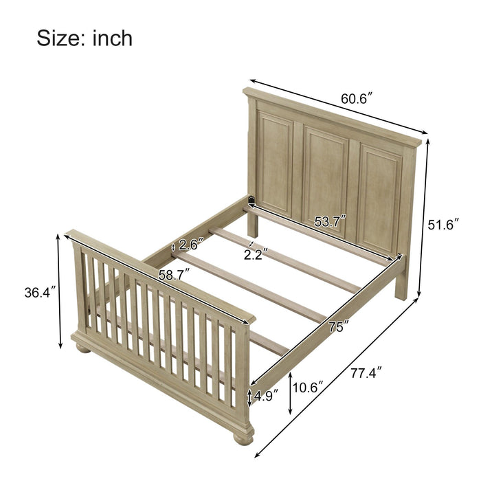 Full Size Conversion Kit Bed Rails for Convertible Crib, Stone Gray