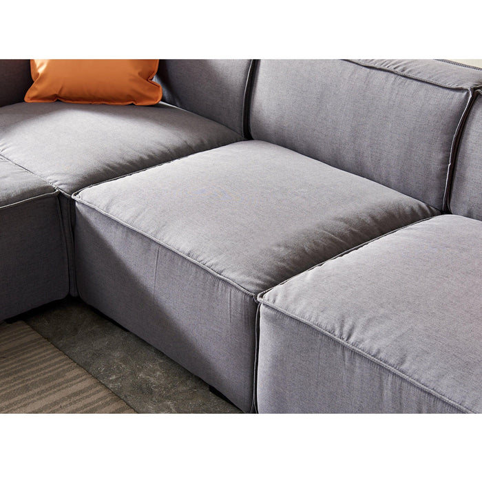 Modular Sofa L Shape with Convertible Ottoman Chaise(Grey)
