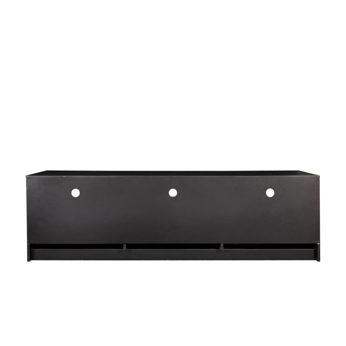 BlackModern minimalist TV cabinet 80 inch TV stand, open locker Living Room Bedroom