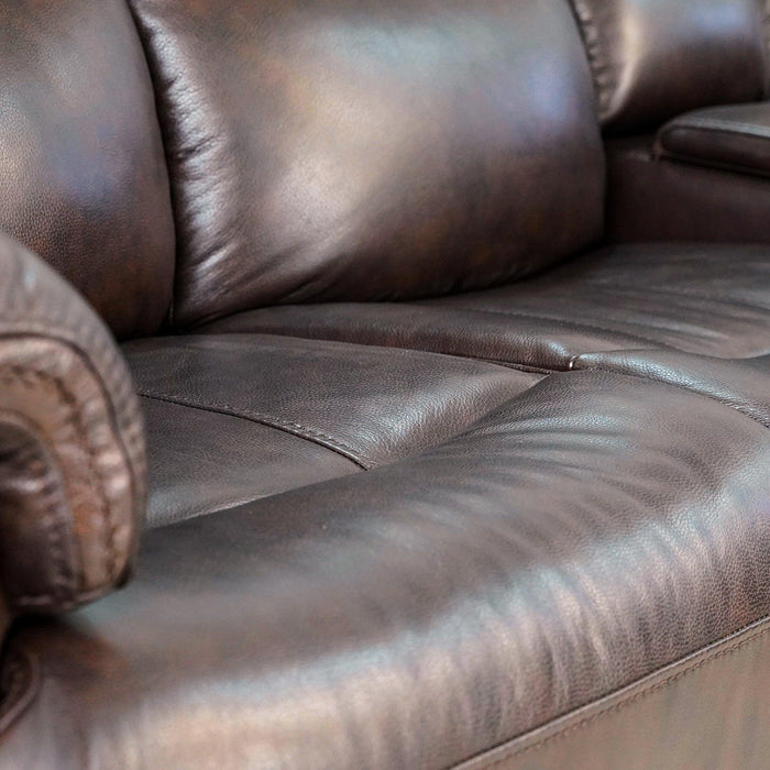 Timo Top Grain Leather Power Reclining Sofa | Adjustable Headrest | Cross Stitching | All Seat With Dual Power