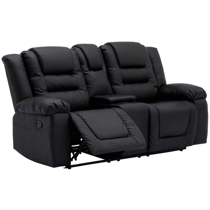 Home Theater Seating Manual Recliner, PU Leather Reclining Loveseat for Living Room