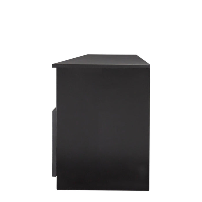 BlackModern minimalist TV cabinet 80 inch TV stand, open locker Living Room Bedroom