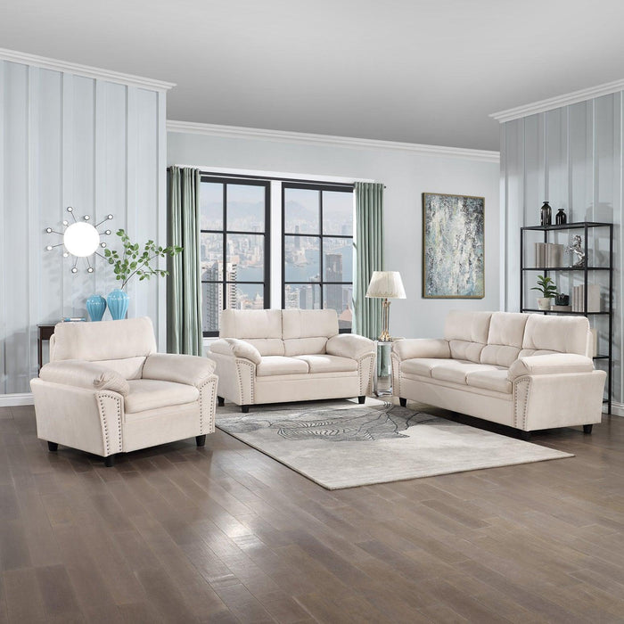 83.26" 3 Seater Cloud couch sofa  for Living Room, Bedroom, Office Velvet Beige