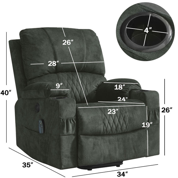 Power Lift Recliner Chair with Heated and Vibration Massage for Elderly, Heavy Duty and Safety Motion Reclining Mechanism Electric Recliner Sofa with USB Port, 2 Cup Holders, camel