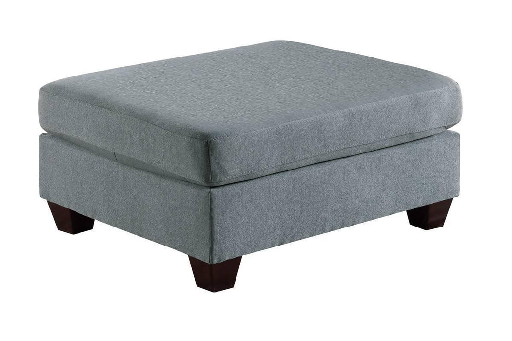 Modular Sofa Set 6pc Set Living Room Furniture Sofa Loveseat Couch Grey Linen Like Fabric 4x Corner Wedge 1x Armless Chair and 1x Ottoman