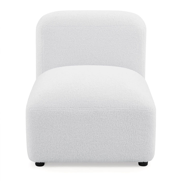 L-Shape Modular Sectional Sofa, DIY Combination,Teddy Fabric,White