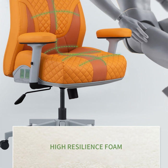Office Desk Chair, Air Cushion Low Back Ergonomic Managerial Executive Chairs, Headrest and Lumbar Support Desk Chairs with Wheels and Armrest, Orange/Dark Orange
