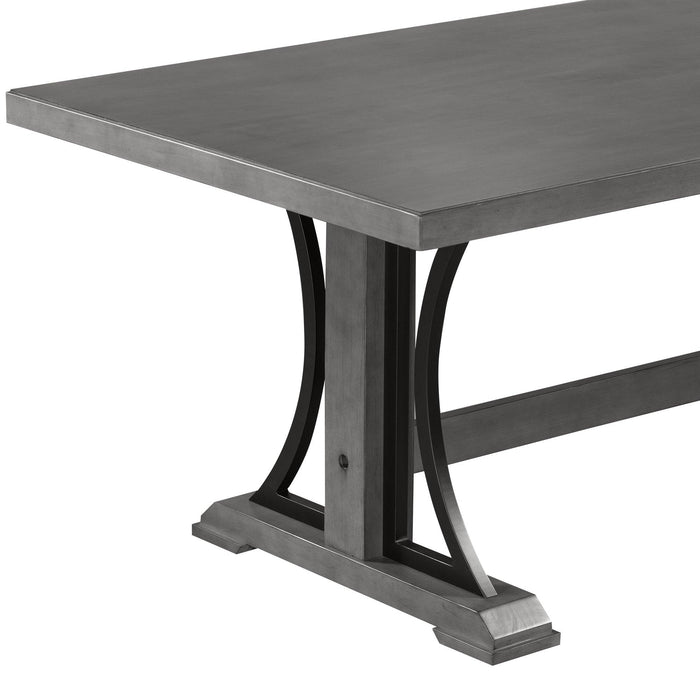 Retro Style Dining Table 78” Wood Rectangular Table, Seats up to 8 (Gray)