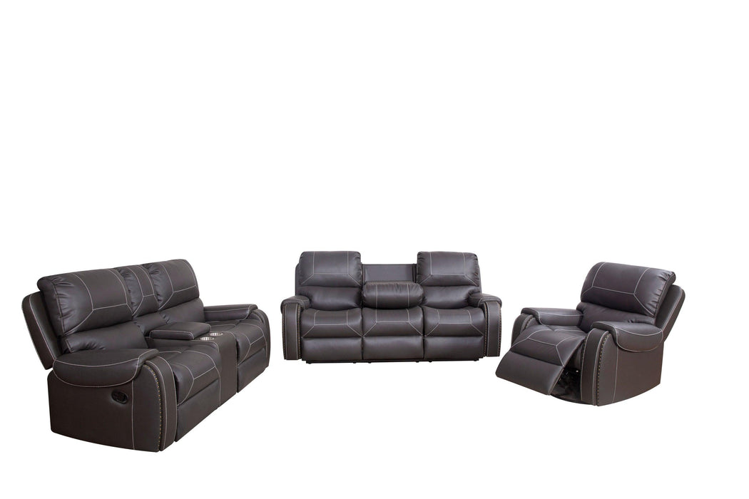 Faux Leather Reclining Sofa Couch Loveseat Sofa for Living Room Grey