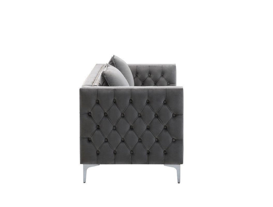 Lorreto Gray Velvet Sofa