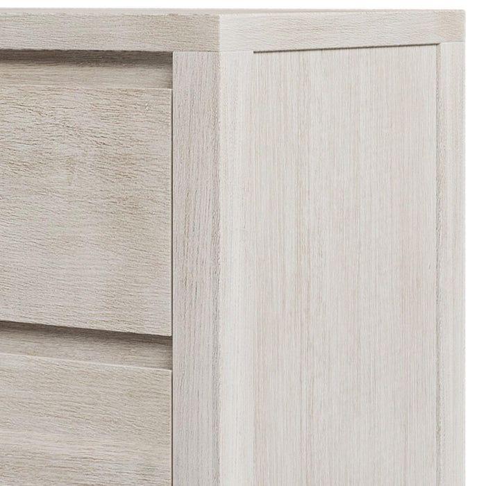 Modern Style Soild Wood 2-Drawer Nightstand Side Table for Bedroom, Living Room, Stone Gray