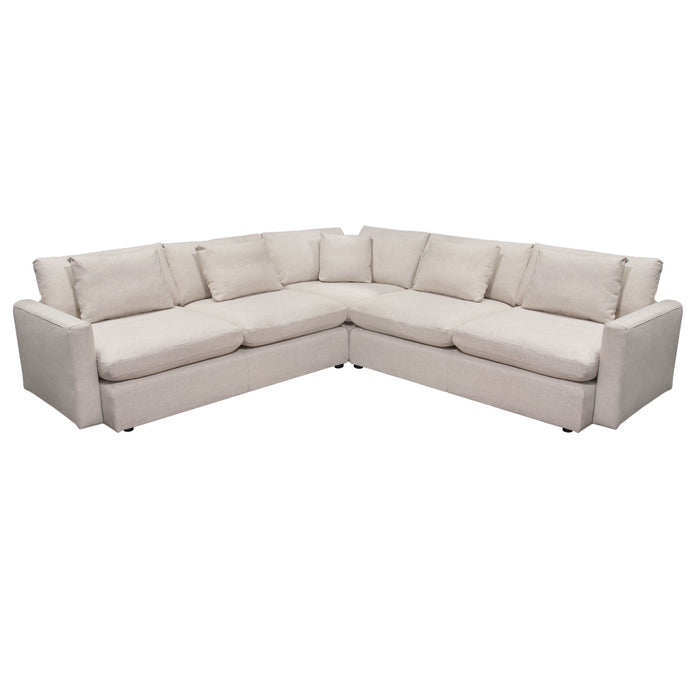 Arcadia 3PC Corner Sectional w/ Feather Down Seating in Cream Fabric by Diamond Sofa image